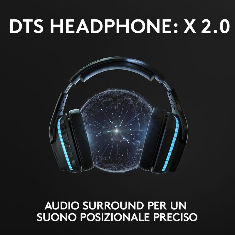 Logitech-G-Logitech-G935-Cuffie-Gaming-RGB-Wireless-Audio-Surround-7.1-Cuffie-DTS--X-2.0-Driver-Pro-G-50--mm-2.4-GHz-Wireless-Microfono-Flip-to-Mute-Tasti-G-PC-Mac-Xbox-One-PS4-Nintendo-Nero