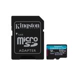 Kingston Technology Scheda microSDXC Canvas Go Plus 170R A2 U3 V30 da 512GB + adattatore