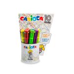 Carioca 10 Colors Multi Penna a sfera retrattile a clip 12 pz