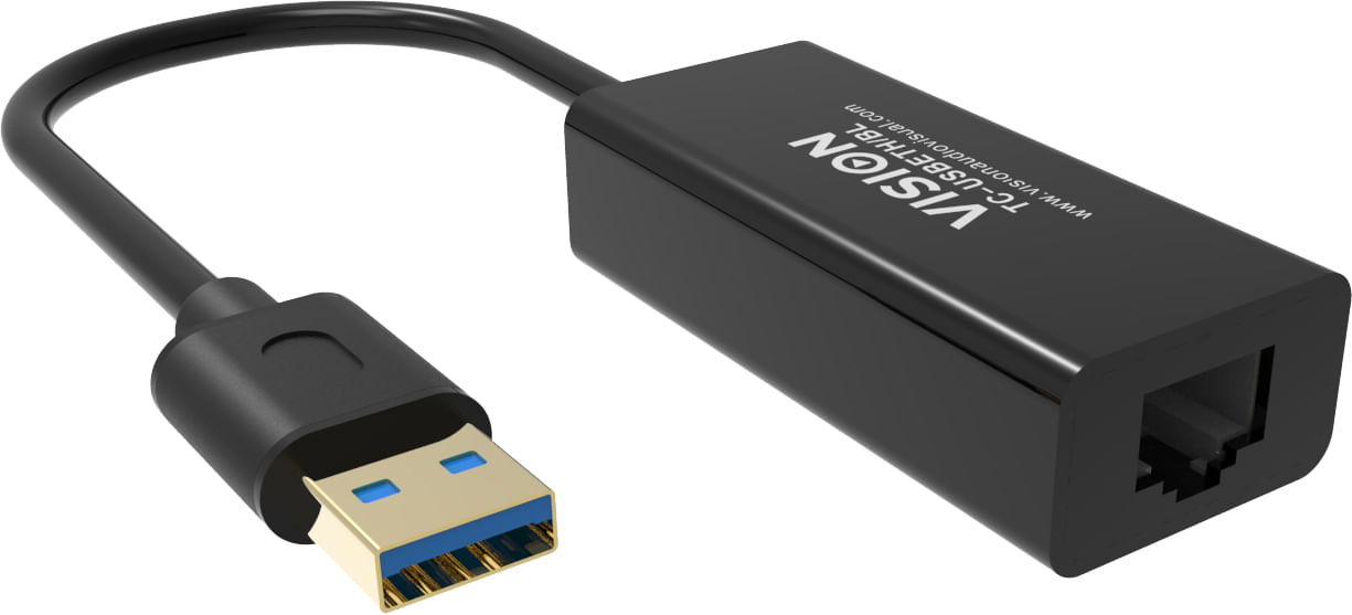 Vision TC-USBETH/BL scheda di rete e adattatore Ethernet (VISION Professional installation-grade USB-A to RJ45 Ethernet