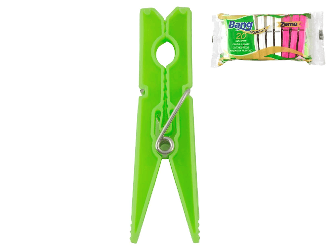 Confezione 20 Molle Biancheria Poliestere Bang Piccol Assortiti Giganplast (COLORI MISTI)