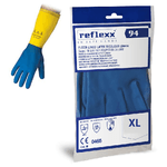 Guanti Lavoro Bicolore Lattice Felpato Tg.Xl Reflexx 96 Made In Italy