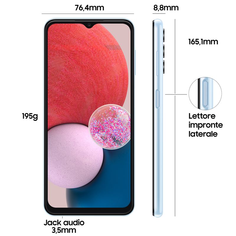 Samsung-Galaxy-A13-168-cm--6.6---Doppia-SIM-Android-12-4G-USB-tipo-C-4-GB-128-GB-5000-mAh-Azzurro