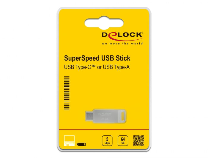 Delock-Doppia-memory-stick-USB-3.2-da-64-GB--USB-C-e-USB-A-