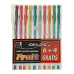 Koh-I-Noor NAGP10P penna gel Penna in gel con cappuccio Blu, Verde, Arancione, Rosa, Rosso, Viola, Bianco, Giallo 10 pz