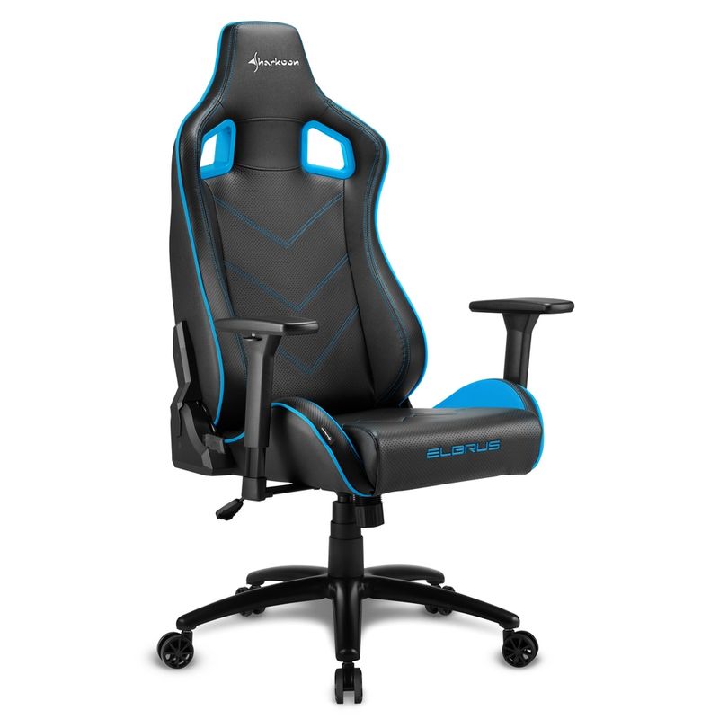 Sharkoon-Elbrus-2-Sedia-per-gaming-universale-Seduta-imbottita-Nero-Blu