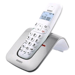 Saiet SLIDE Telefono DECT Identificatore di chiamata Argento, Bianco