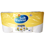 Soft Flower 8 Rotoli Igienica 3 Veli Camomilla Made In Italy