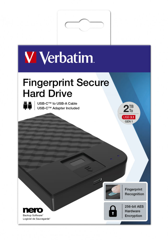 Verbatim-Disco-Rigido-Portatile-Fingerprint-Secure-da-2-TB--2TB-Verbatim-Fingerprint-Secure-2.5-inch-USB-3.0-256-AES-Enc