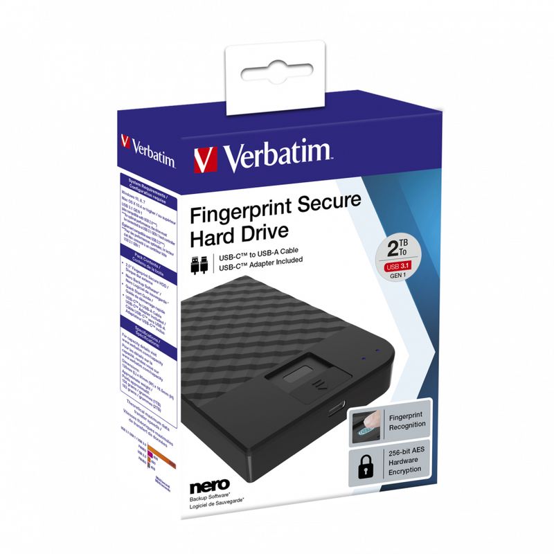 Verbatim-Disco-Rigido-Portatile-Fingerprint-Secure-da-2-TB--2TB-Verbatim-Fingerprint-Secure-2.5-inch-USB-3.0-256-AES-Enc