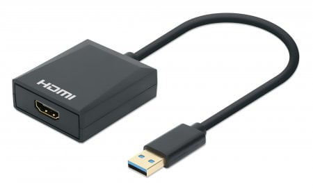 Manhattan 153690 replicatore di porte e docking station per laptop Cablato USB 3.2 Gen 1 3.1 Gen 1 Type-A Nero (USB-A TO
