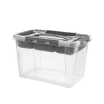 Box Hubert 29x19x18 Vassoio Grigio-11101 Trasparente Keeeper