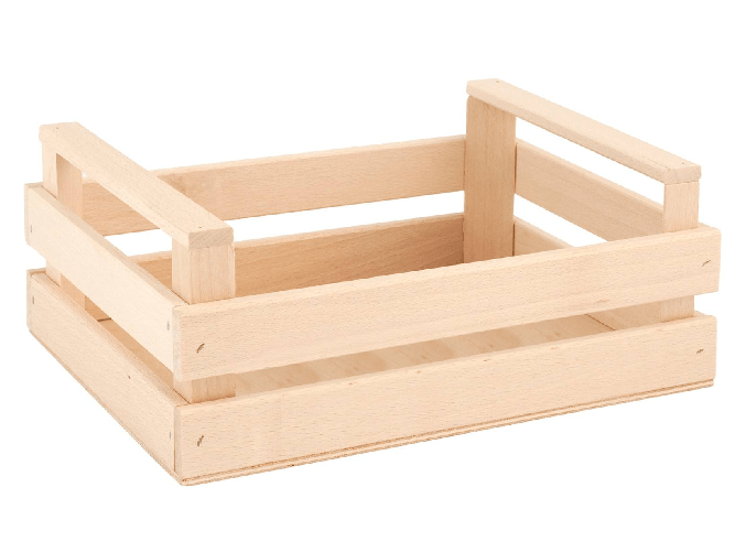 Cassettain legno con manici, misura 27x19,5x11,5 Cm Marrone H&H