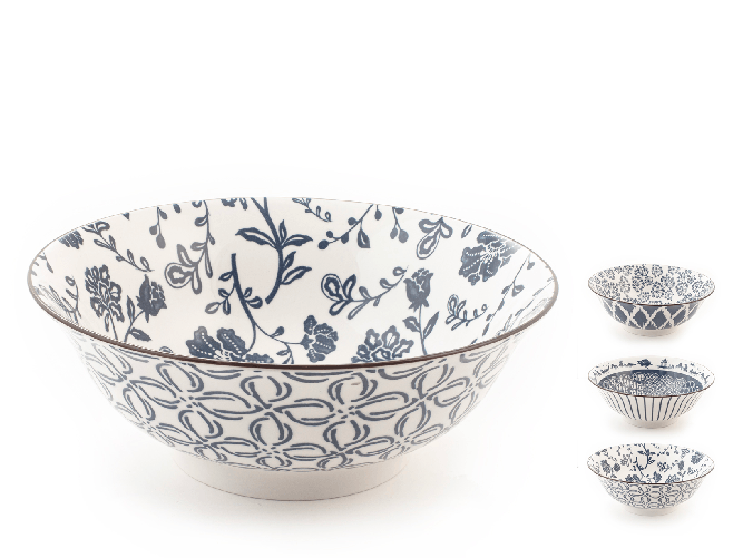 Set Coppe Poke Seta Tonde Cm21 Porcellana