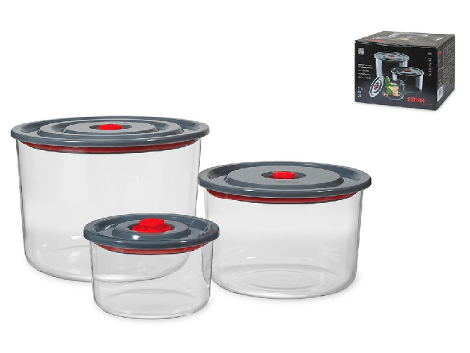 Set3 Contenitori In Vetro Simax Assortiti Art113