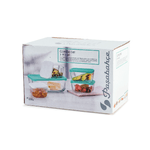 Set 5 Pezzi Frigo Combo In Vetro Trasparente Con Tappo In Plastica Assortiti