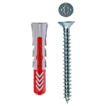 Fischer 537625 Confezione 12 Tasselli Duo Power 6S-k D. 6mm con Vite 4,5x40 Testa Croce Zinco Cromata