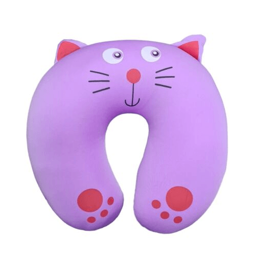 CUSCINO COLLO ANTISTRESS VIAGGIO AUTO AEREO ANIMALI GATTO MICRO SFERE VIOLA