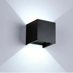 APPLIQUE NERO CUBO LED 10W FARETTO LAMPADA PARETE MURO LUCE FREDDO 6000K