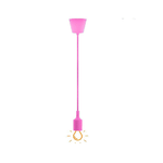 PORTALAMPADA A SOSPENSIONE PENDENTE LAMPADARIO SOFFITTO E27 ROSA DT-J02