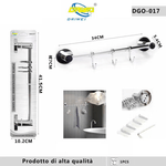 PORTA ASCIUGAMANI CON 3 GANCI SUPPORTO ARREDO DA BAGNO CASA CUCINA DGO-017