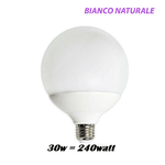 LAMPADINA LED 2835 E27 BULB SPIRALE G150 GLOBO 30W=240W LUCE CASA 4000K NATURALE