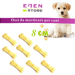 KIT 8 OSSA CANE DA MASTICARE PELLE BOVINO OSSO CANI 8CM SNACK ANNODATO IGIENE