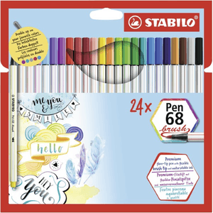 STABILO Pen 68 brush marcatore Multicolore 24 pz