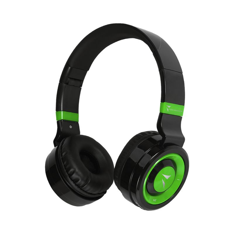 Techmade-TM-046-GR-cuffia-e-auricolare-Con-cavo-e-senza-cavo-A-Padiglione-MUSICA-Micro-USB-Bluetooth-Nero-Verde