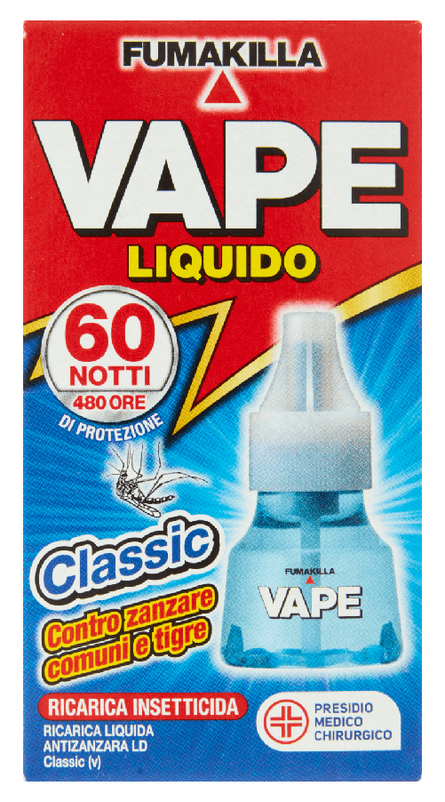 Vape Ricarica Liquida Classico Zanzare comuni tigre per Diffusore 60 Notti 2 PZ