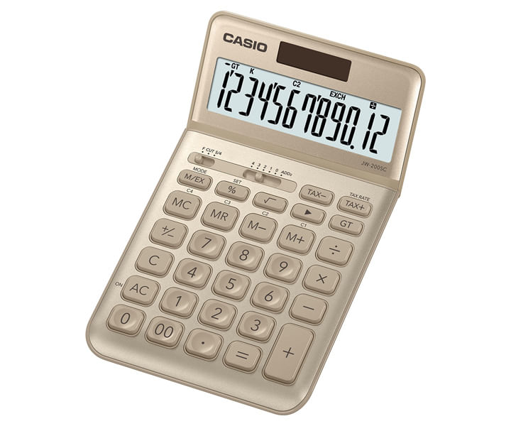 Casio-JW-200SC-GD-calcolatrice-Desktop-Calcolatrice-di-base-Oro