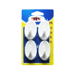 Blister 4 Ganci Plastica Adesivi Bianco marca artex