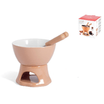 Servizio Fonduta In Stoneware 4 Pezzi Beige/bianco Home