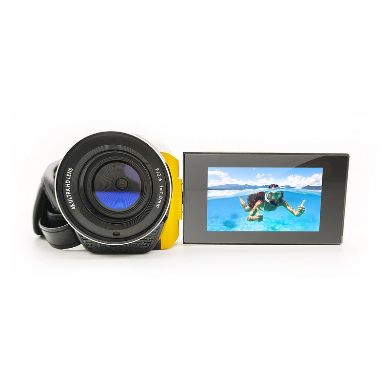 Aquapix-WDV5630-Videocamera-palmare-13-MP-4K-Ultra-HD-Giallo