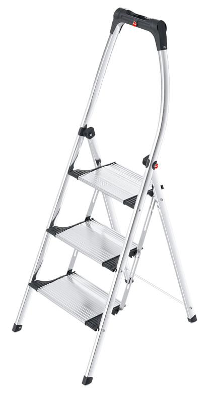 Hailo LivingStep Comfort Plus Scaletta con gradini Alluminio, Nero