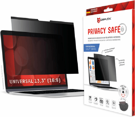 Displex 01760 schermo anti-riflesso 33,8 cm (13.3") Computer portatile Filtro per la privacy senza bordi per display 5H