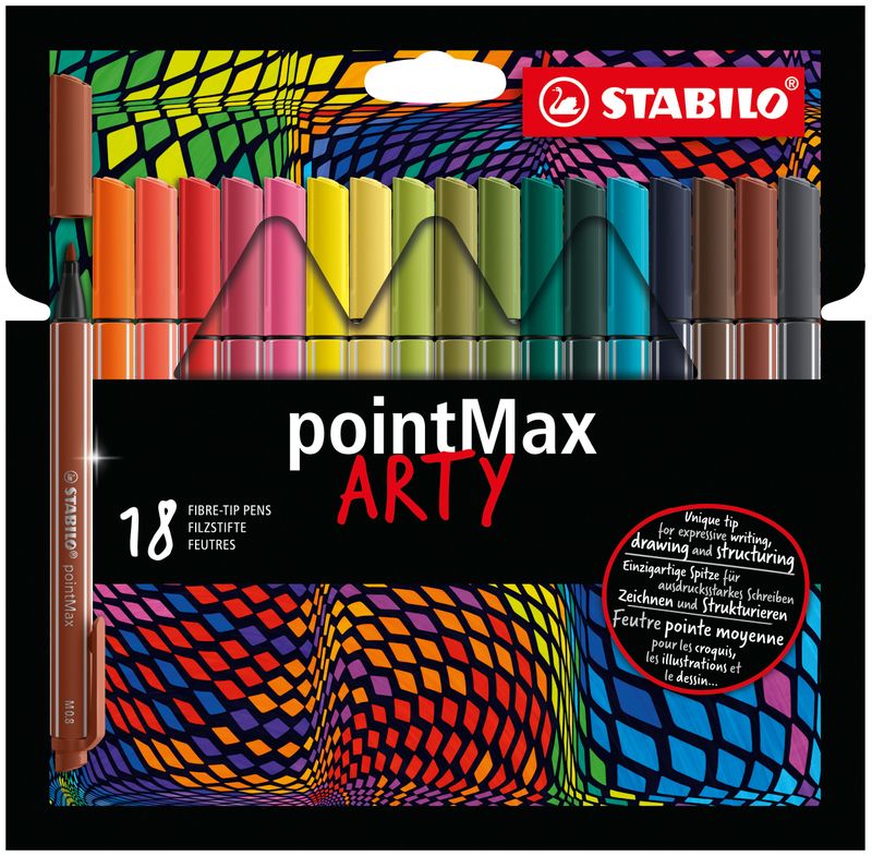 STABILO-pointMax-ARTY-penna-tecnica-Medio-Multicolore-18-pz