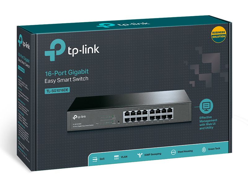 TP-LINK-TL-SG1016DE-Gestito-L2-Gigabit-Ethernet--10-100-1000--Nero