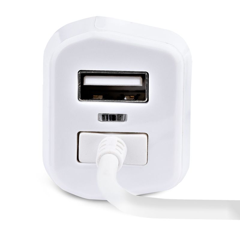 StarTech.com-Caricatore-da-auto-USB-con-cavo-Lightening-a-spirale-integrato-1m--Adattatore-accendisigari-a-2-porte-USB-per-Cellulari-Tablet-iPhone--Carica-Batterie-per-auto-12W---Bianco--USBLT2PCARW2-