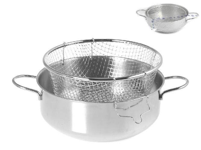 Friggitrice Inox Home Cm24 Con Cestello Cm 23