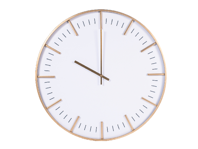 H&H Orologio da parete Gold in metallo cm 60x4
