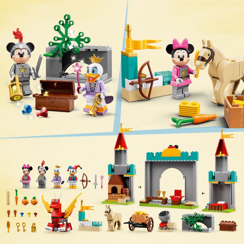 LEGO-Disney-Topolino-e-Amici-10780-Topolino-e-i-suoi-Amici-Paladini-del-Castello-Cavallo-Giocattolo-Giochi-per-Bambini