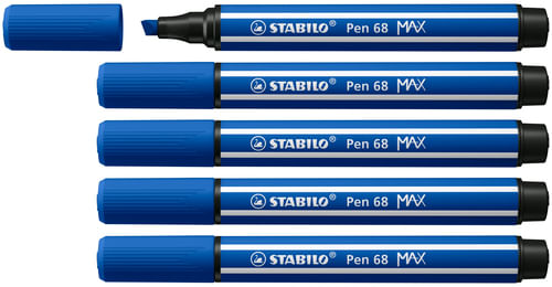 STABILO-Pen-68-MAX-marcatore-Blu-5-pz