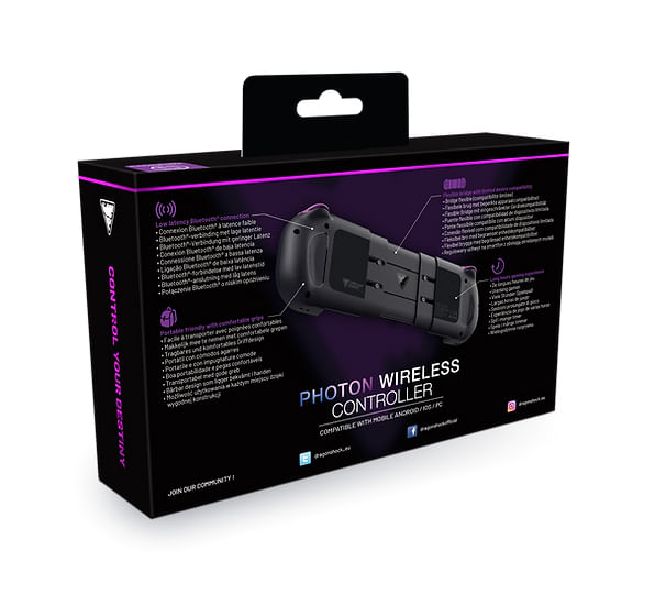 Dragonshock-Photon-Nero-Bluetooth-USB-Gamepad-Analogico-Digitale-Android-PC-iOS