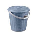 Secchio Con Coperchio Elegance 10 Litri Blu'avio Argento Stefanplast