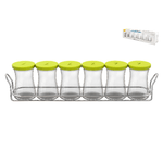 Set 6 Porta Spezie Zest Coperchio giallo Cc 160 Trasparente Pasabahce