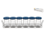 Set 6 Porta Spezie Zest Coperchio blue Cc 160 Trasparente Pasabahce