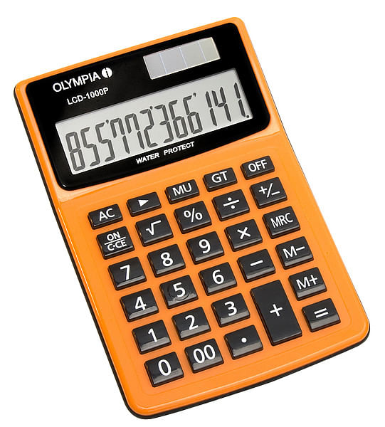 Olympia LCD 1000P calcolatrice Desktop Calcolatrice di base Nero, Arancione