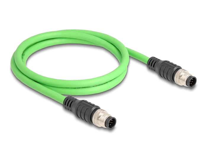DeLOCK Cavo M12 codificato A a 8 pin maschio per maschio PUR (TPU) 1 m