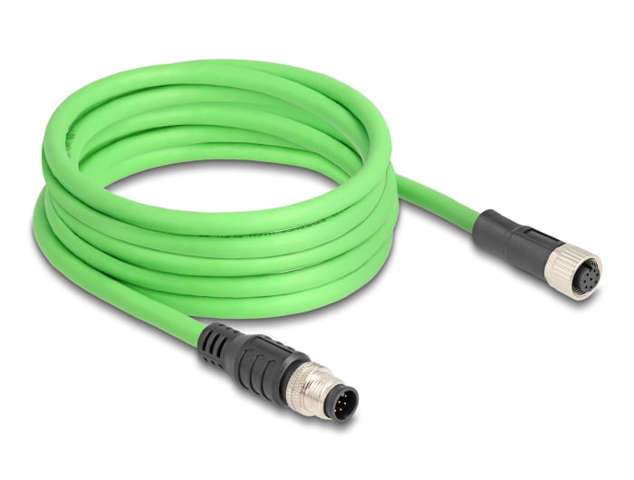 DeLOCK Cavo M12 codificato A a 8 pin maschio per femmina PUR (TPU) 5 m